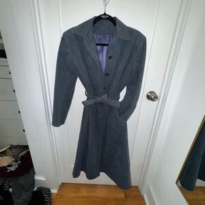 Gray Suede Trench Coat